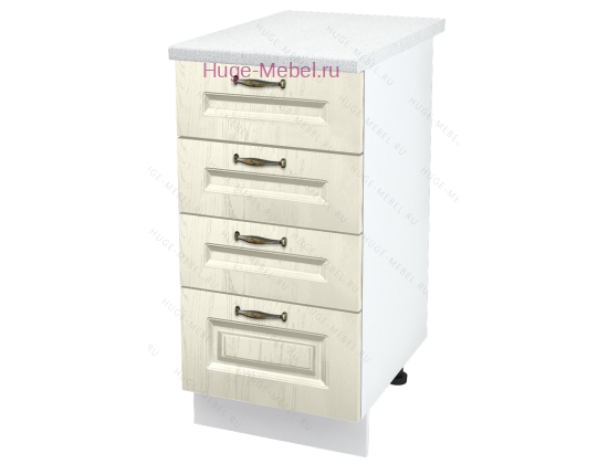 Нижний кухонный шкаф 4 ящика 400 Мария (крем)