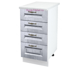 Нижний кухонный шкаф 4 ящика 400 Мария (сталь)