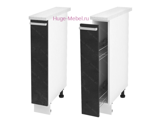 Нижний кухонный шкаф бутылочница 150 Бетон (бетон чёрный)