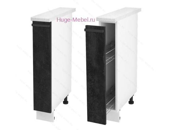 Нижний кухонный шкаф бутылочница 150 Пасаденна (угольный камень)