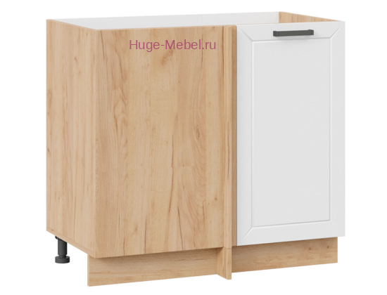 Шкаф кухонный угловой нижний 1000 Альфа (белый) корпус крафт