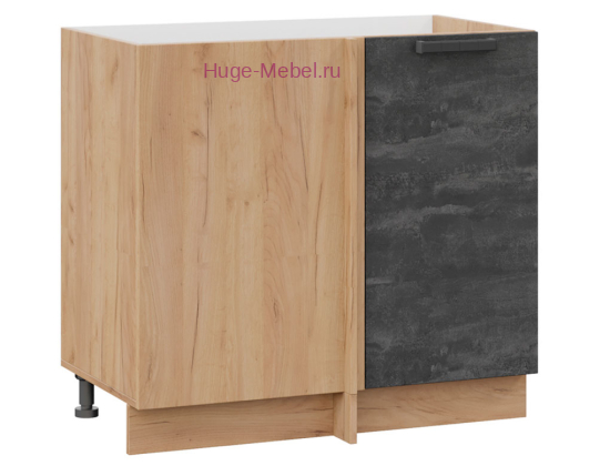 Шкаф кухонный угловой нижний 1000 Пасаденна (угольный камень) корпус крафт