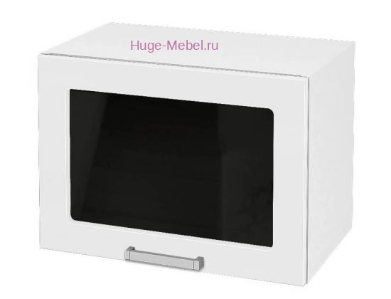 Горизонтальный кухонный стеклянный шкаф 500 Катрин (софт вайт)