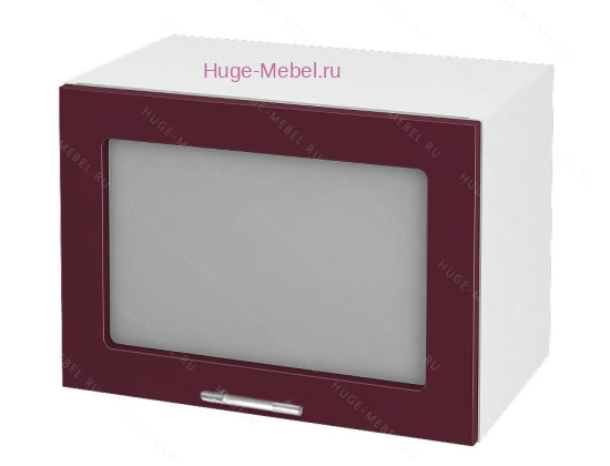 Горизонтальный кухонный стеклянный шкаф 500 Ксения (бордо)