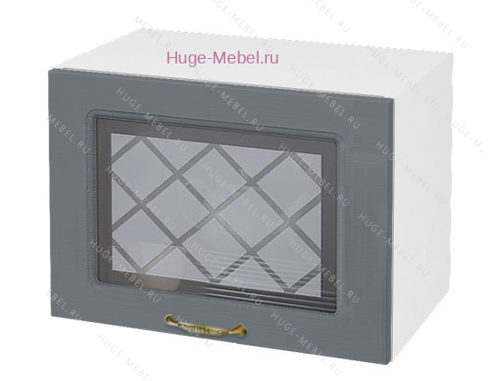 Горизонтальный кухонный стеклянный шкаф 500 Модена (дуб серый)