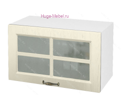Горизонтальный кухонный стеклянный шкаф 600 Мария (крем)