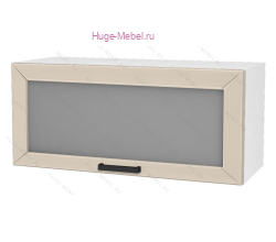 Горизонтальный кухонный стеклянный шкаф 800 Альфа (брюле)