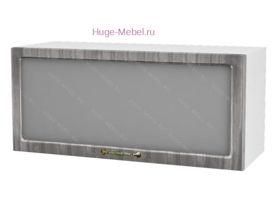 Горизонтальный кухонный стеклянный шкаф 800 Юлия (сандал серый)