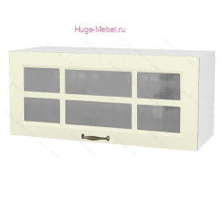 Горизонтальный кухонный стеклянный шкаф 800 Мария (крем)