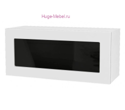 Горизонтальный кухонный стеклянный шкаф 800 Катрин (софт вайт)