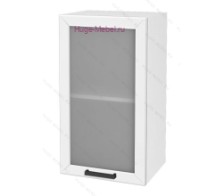 Кухонный шкаф верхний со стеклом 400 Альфа (белый)