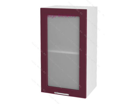 Кухонный шкаф верхний со стеклом 450 Ксения (бордо)