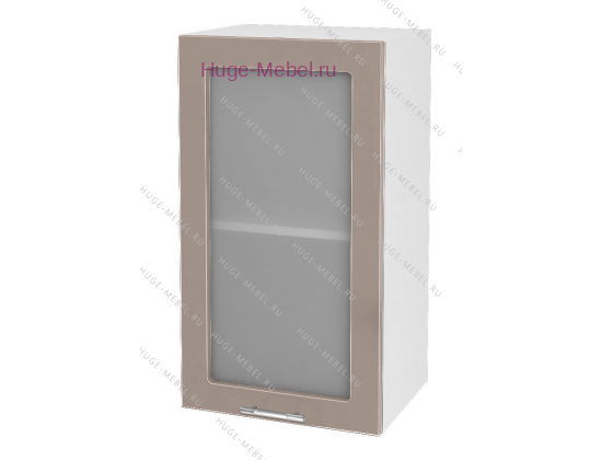 Кухонный шкаф верхний со стеклом 450 Ксения (кофе с молоком)