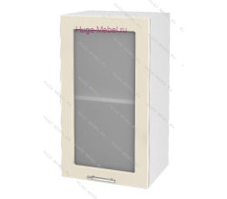 Кухонный шкаф верхний со стеклом 400 Ксения (ваниль)