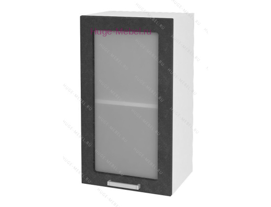 Кухонный шкаф верхний со стеклом 450 Бетон (бетон чёрный)