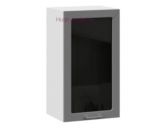 Кухонный шкаф верхний со стеклом 400 Катрин (софт графит)