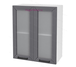 Кухонный шкаф верхний со стеклом 600 Альфа (вулкан)