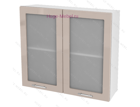 Кухонный шкаф верхний со стеклом 800 Ксения (кофе с молоком)