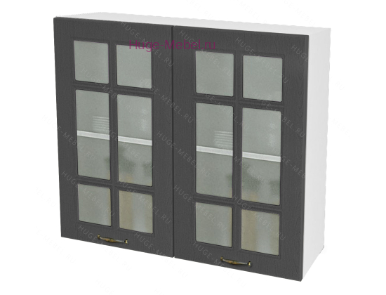 Кухонный шкаф верхний со стеклом 800 Мария (графит)