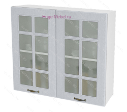 Кухонный шкаф верхний со стеклом 800 Мария (сталь)