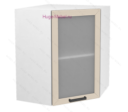 Угловой шкаф подвесной со стеклом 550 Альфа (брюле)