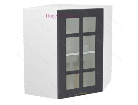 Угловой шкаф подвесной со стеклом 600 Мария (графит)