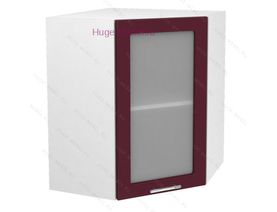 Угловой шкаф подвесной со стеклом 600 Ксения (бордо)
