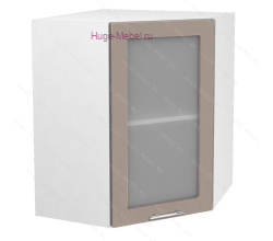 Угловой шкаф подвесной со стеклом 600 Ксения (кофе с молоком)