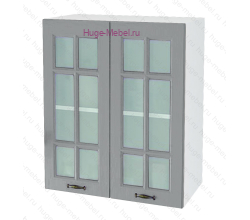 Кухонный шкаф верхний со стеклом 600 Мария (сталь)