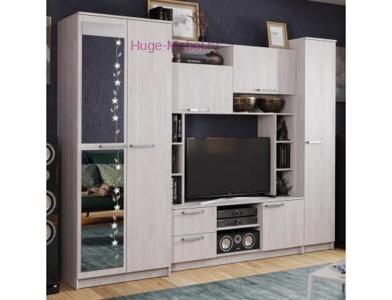 Стенка в гостиную "Флора" белая