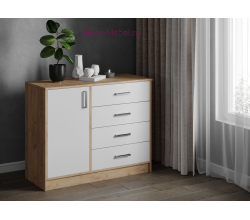 Комод "Катрин 6 белый/крафт"