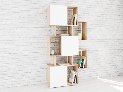 Стеллаж Ромео-9 сонома/белый Стеллаж Ромео-9 сонома/белый