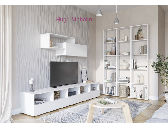 Белая стенка в гостиную "Хелен" К1
