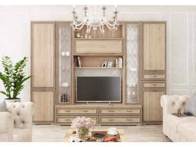 Стенка для гостиной "Ливорно К1" сонома Стенка для гостиной "Ливорно К1" сонома