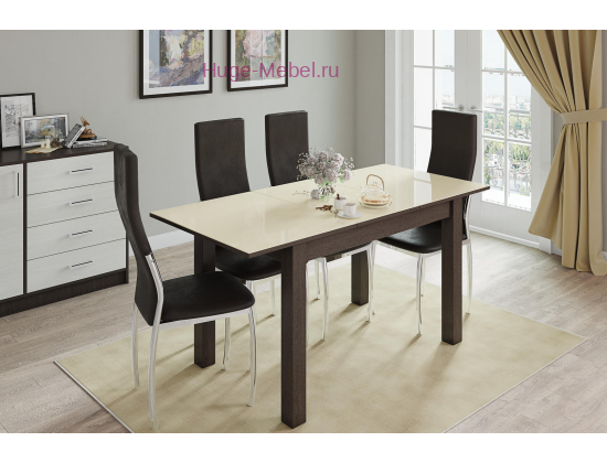 Раскладной стол "Бруно" 100х60 см венге/лакобель ваниль