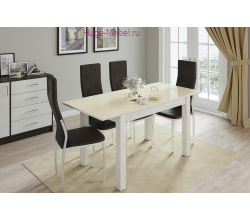 Раскладной стол "Бруно" 100х60 см дуб крафт белый/лакобель ваниль