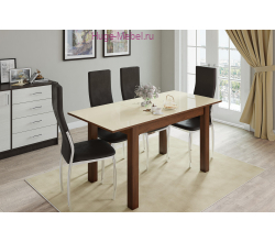 Раскладной стол "Бруно" 120х80 см орех шоколадный/лакобель ваниль