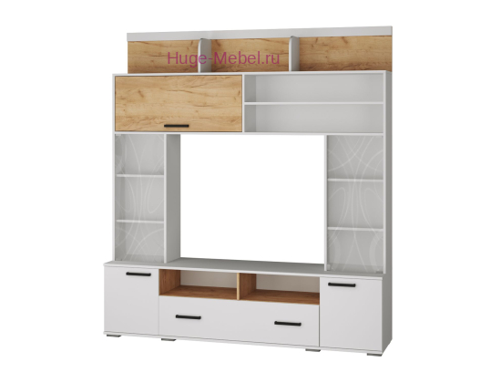 Стенка "Оскар-18 ОГЦС-2 белый/крафт"