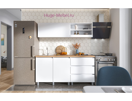 Готовая кухня "Хелен белая" 1.7 метра