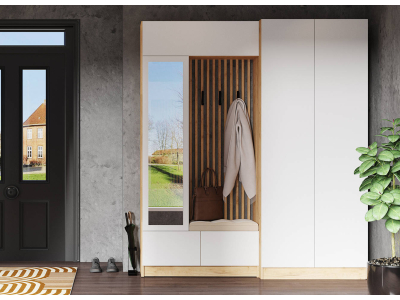 Прихожая "Руэлла" 190 см белый +дуб крафт Прихожая "Руэлла" 190 см белый +дуб крафт