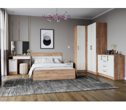 Спальня с угловым шкафом "Вегас" крафт