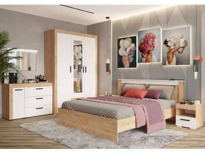 Спальный гарнитур "Адель" белый +крафт Спальный гарнитур "Адель" белый +крафт