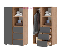 Шкаф детский "Хелен ШК 03" графит+крафт