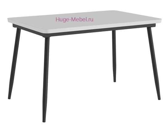 Стол 120х80 "Детройт" белый ЛДСП (подстолье конус черное)