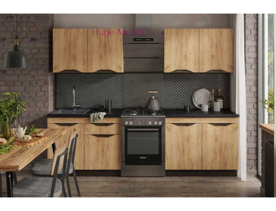 Готовая кухня "Паола крафт золотой" 2 метра