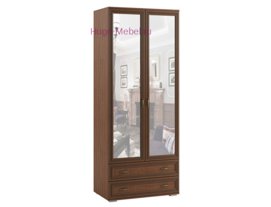 Шкаф двухстворчатый с зеркалом "Ливорно ЛШ-23" орех