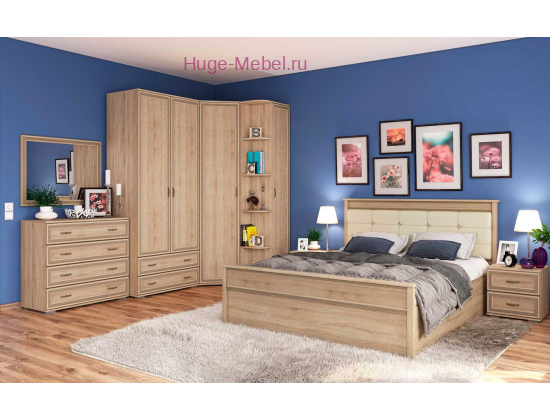 Угловая спальня "Ливорно К3" сонома