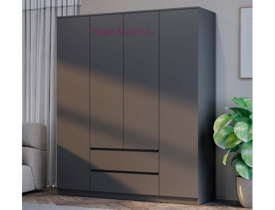 Шкаф 4-х створчатый "Симпл" графит