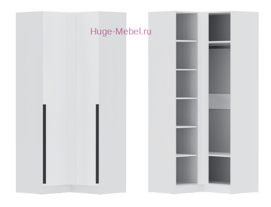 Угловой шкаф "Мадрид" белый (угол прямой)