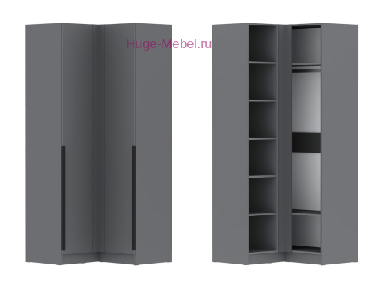 Угловой шкаф "Мадрид" графит (угол прямой)